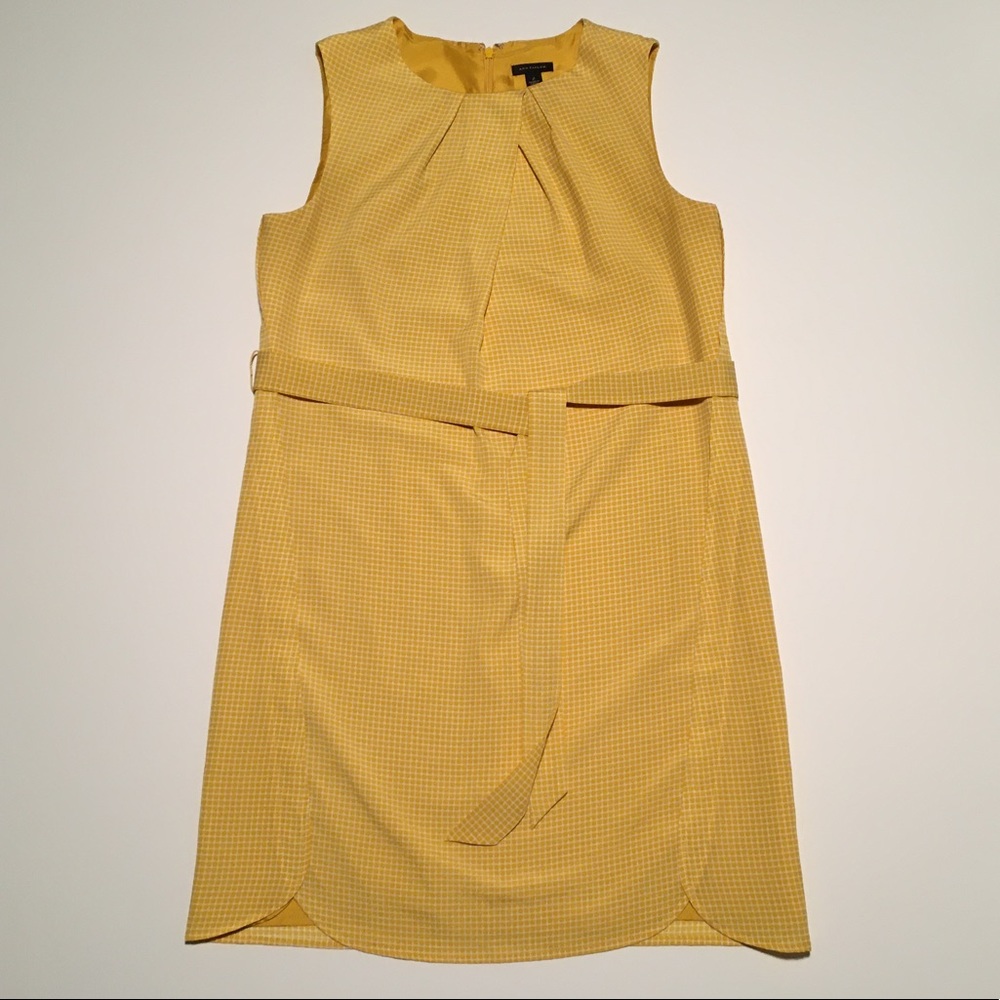 Ann Taylor Dotted Swiss Cocktail Dress Mustard